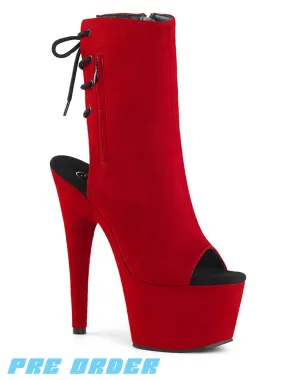 ADORE-1018FS - RED FAUX SUEDE  PRE ORDER 