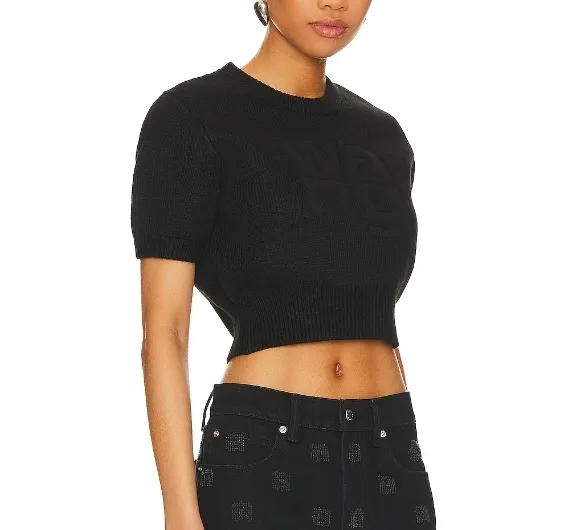 Alexander Wang  |Crew Neck Casual Style Street Style Plain Short Sleeves