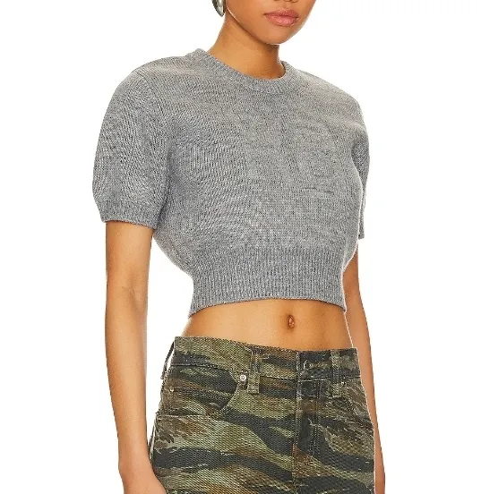 Alexander Wang  |Crew Neck Casual Style Street Style Plain Short Sleeves