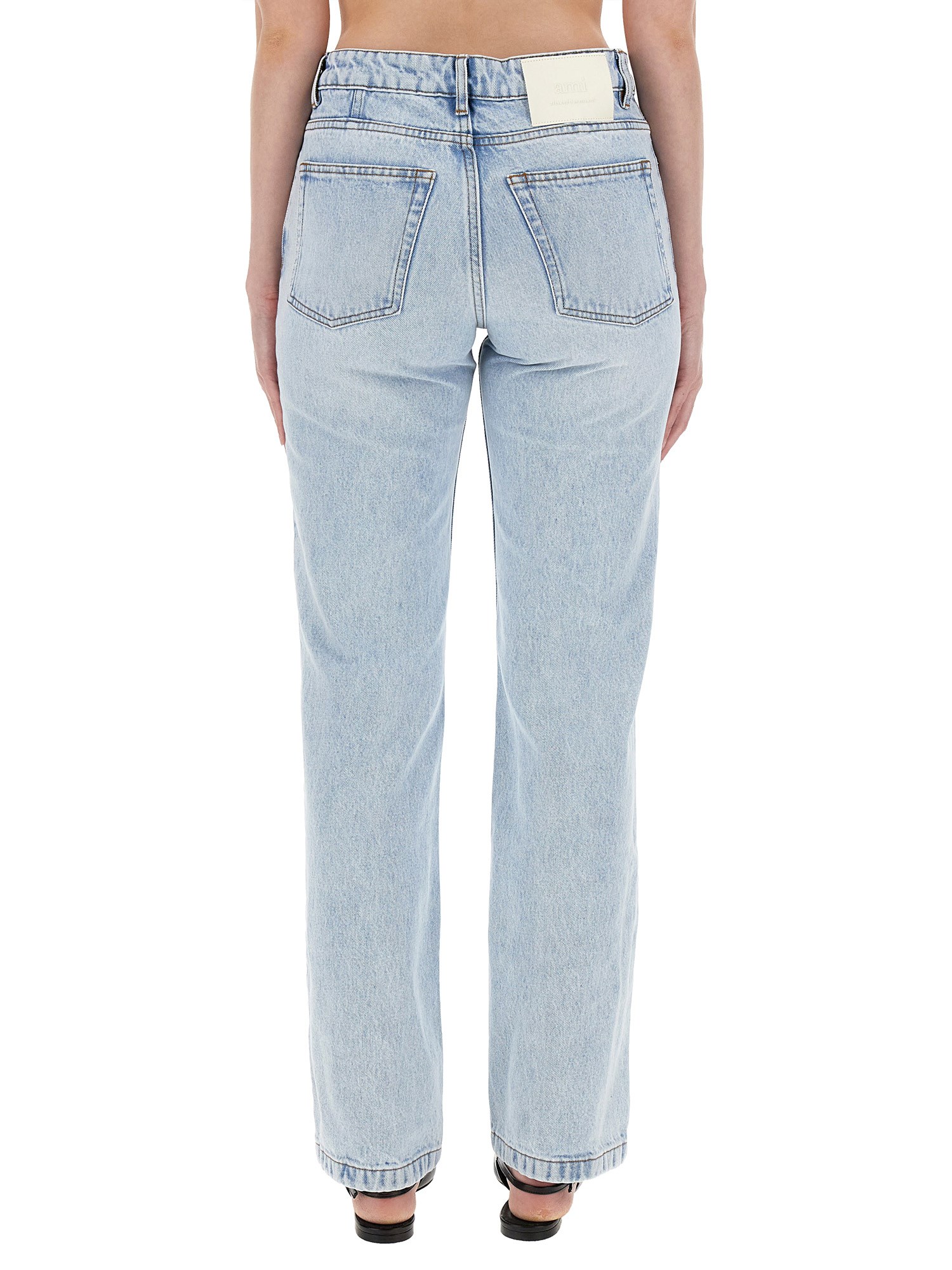 AMI PARIS    STRAIGHT FIT COTTON DENIM JEANS