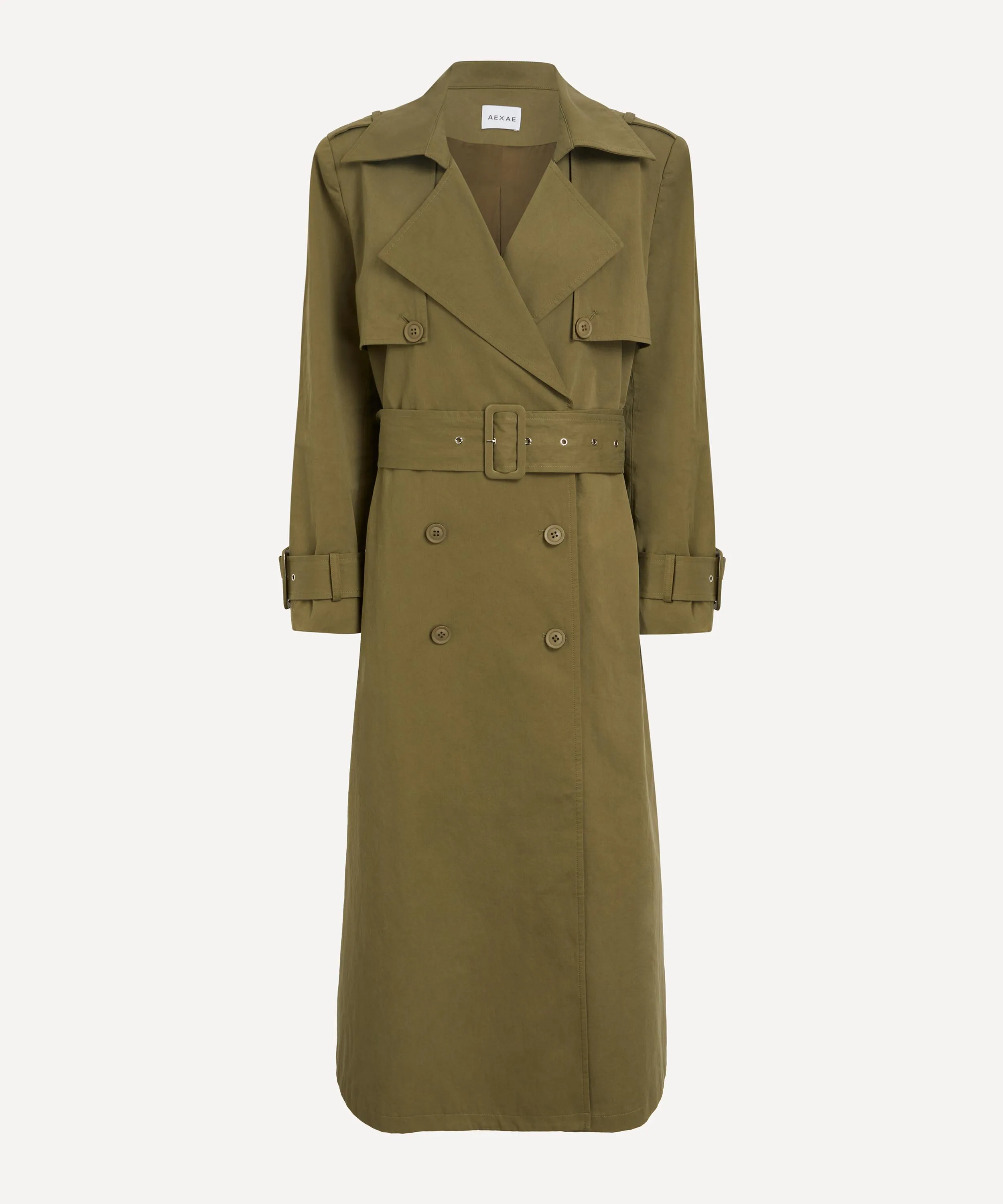 Army Green Cargo Trench Coat