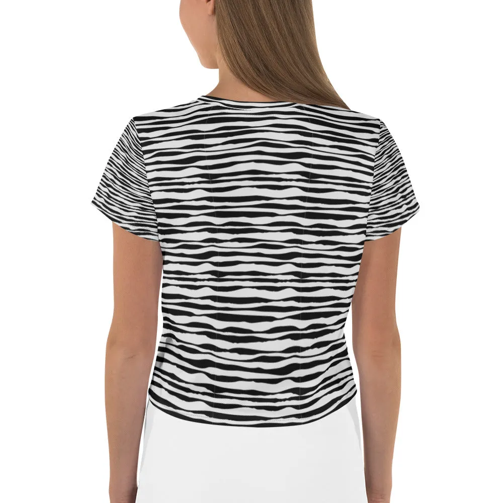 Be You All-Over Print Crop Tee - ZEBRA GREY.