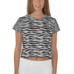 Be You All-Over Print Crop Tee - ZEBRA GREY.