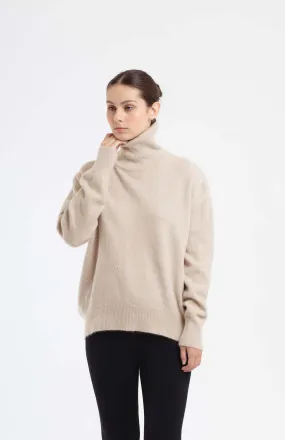 Beige Oversized Knit Sweater