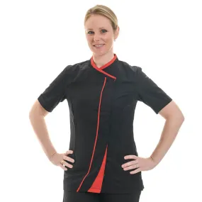 Black and Red Women's Kitchen Coat GINSENG - LAFONT