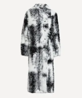 Black and White Faux Fur Coat