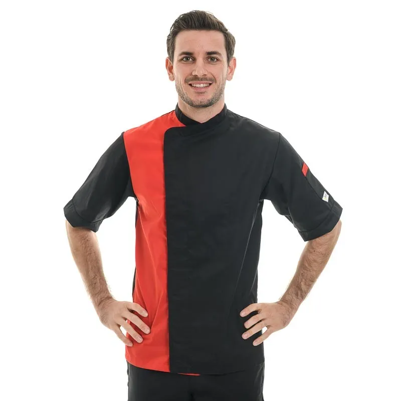 Black/Red Kitchen Coat - MANELLI