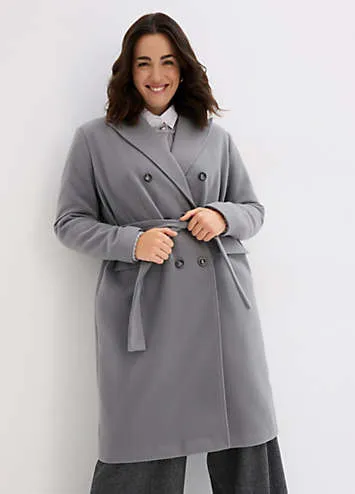 bonprix Double Breasted Coat with Belt