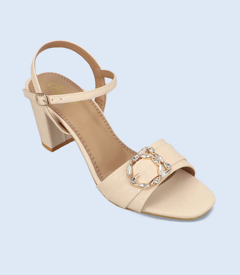 BW9534-IVORY-Women Casual Sandal Heels