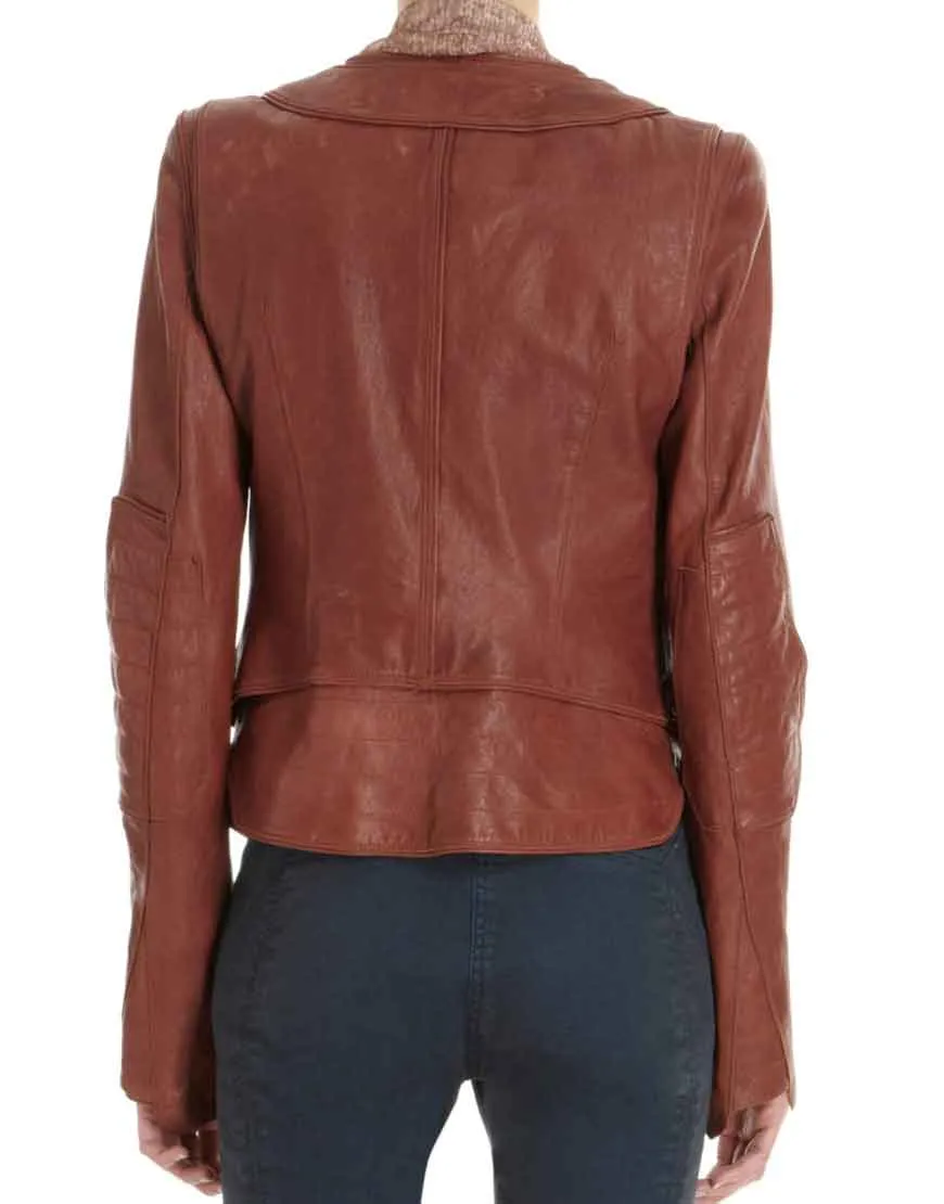 Castle Season 6 Kate Beckett Brown Leather Jacket - UJackets