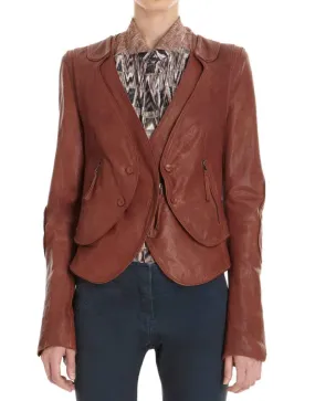 Castle Season 6 Kate Beckett Brown Leather Jacket - UJackets