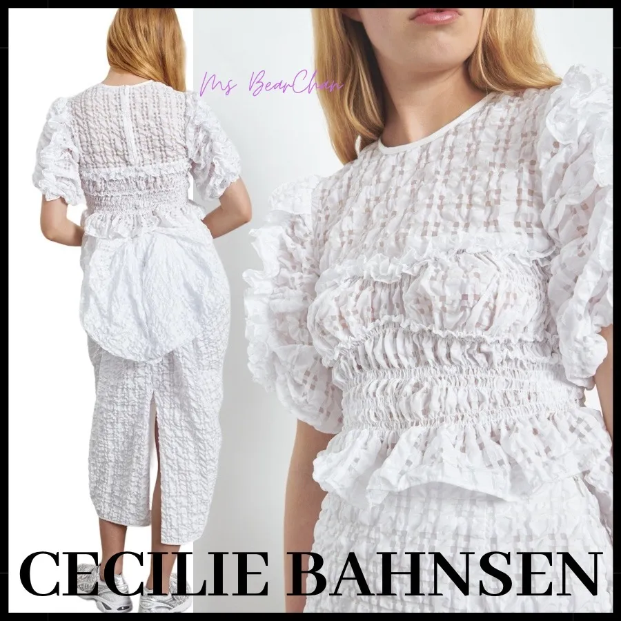 CECILIE BAHNSEN  |Other Plaid Patterns Casual Style Short Sleeves Party Style