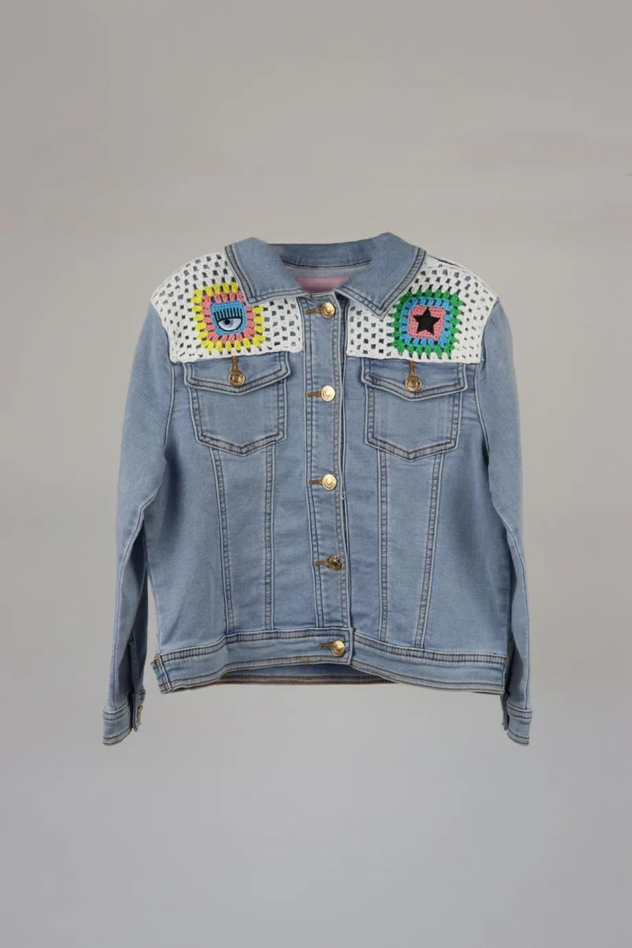 CHIARA FERRAGNI KIDS GIRLS DENIM JACKET 9 YEARS