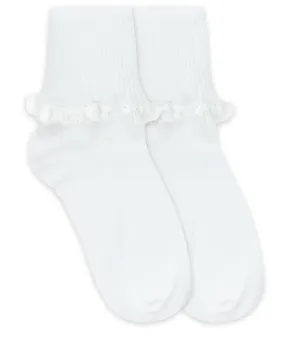 Cluny & Satin Lace Turn Cuff Socks