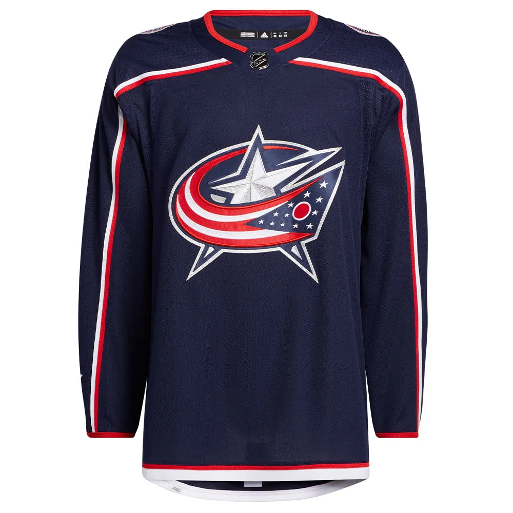 COLUMBUS BLUE JACKETS ADIDAS ADIZERO PRIMEGREEN AUTHENTIC NAVY HOME JERSEY