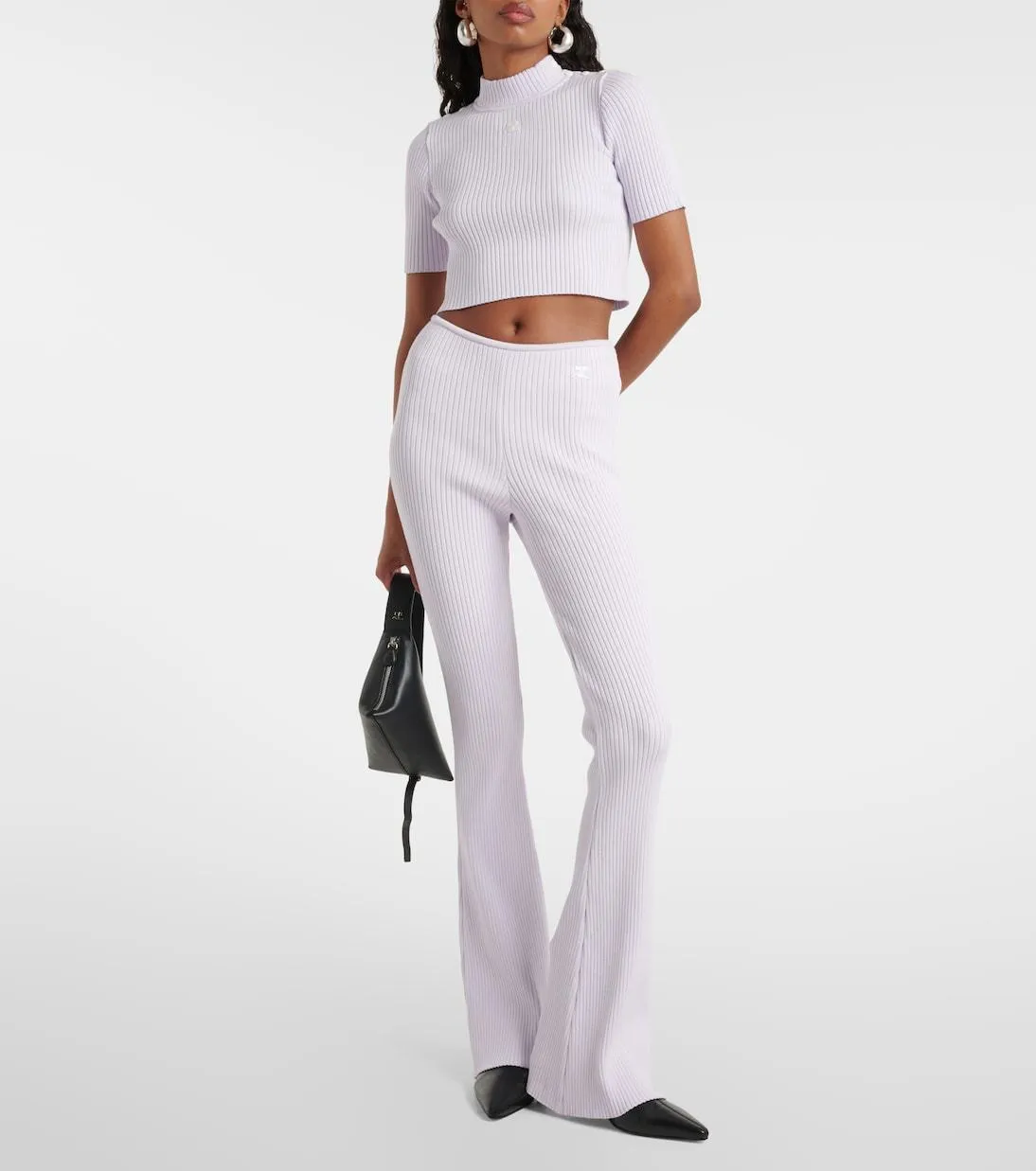 Courreges  |Casual Style Plain Short Sleeves Party Style Office Style