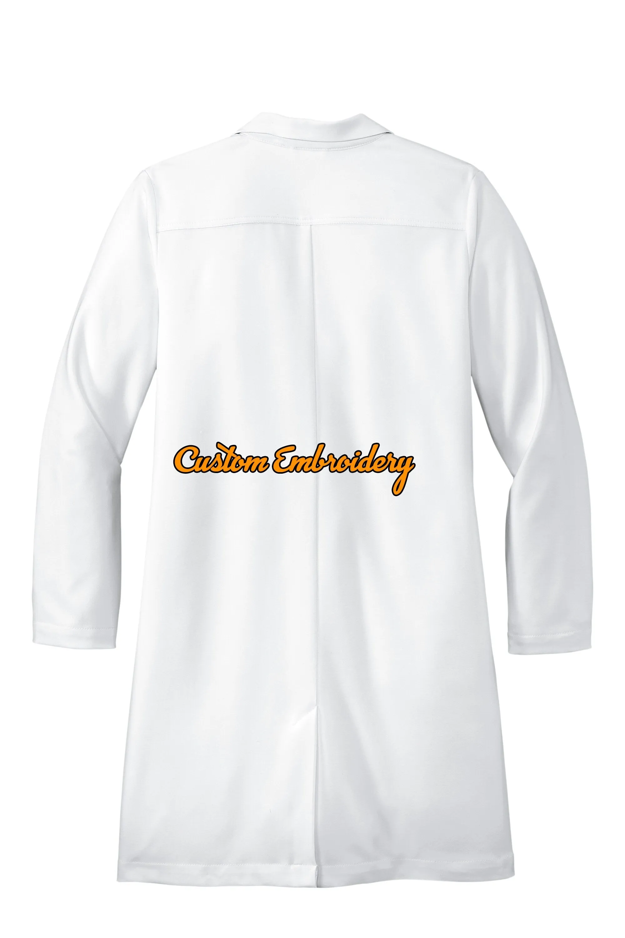 Custom Embroidered Women’s Long Lab Coat Medical Uniform - Includes one 4in x 4in Embroidery - Free Setup - Personalized Lab Coa