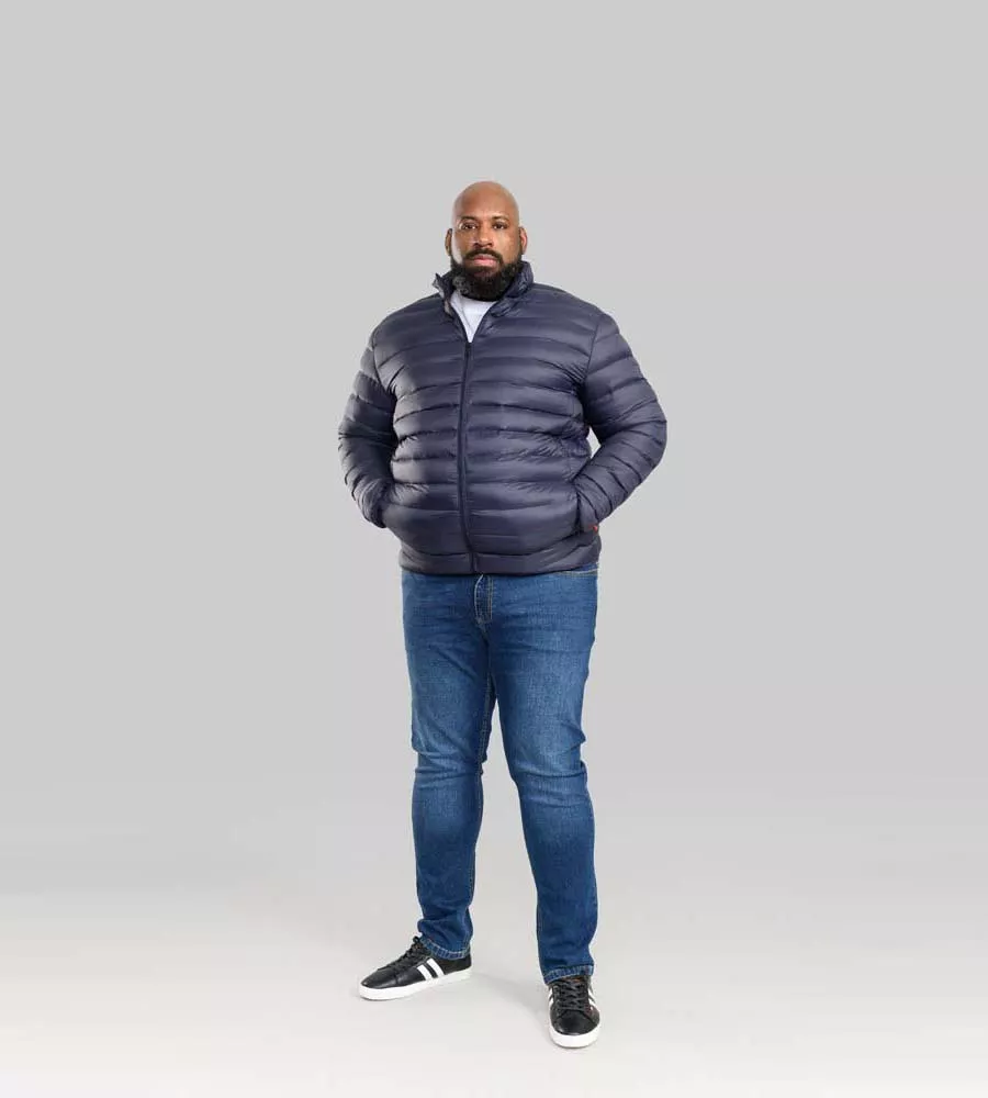 D555 Big Mens Puffer Jacket With Sleeve Patch (ROWLAND)