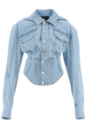 denim jacket with corset detail