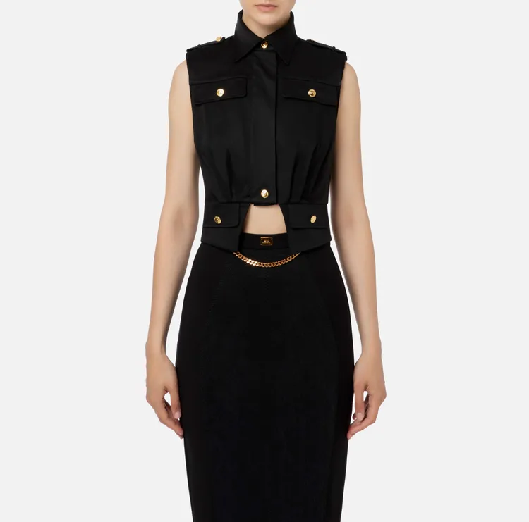 ELISABETTA FRANCHI  |Casual Style Sleeveless Plain Party Style Office Style