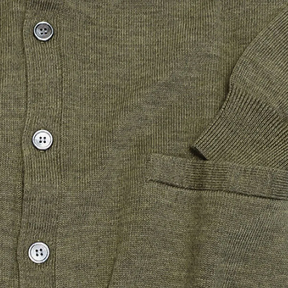 Extra Fine 'Zegna Baruffa' Merino Wool Button Front Cardigan Sweater in Sage by Viyella