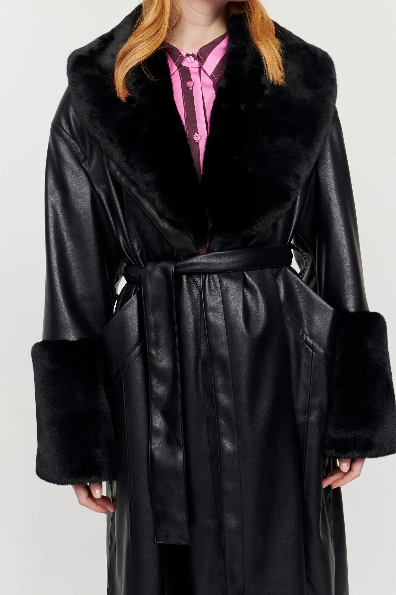 Faux Leather Coat