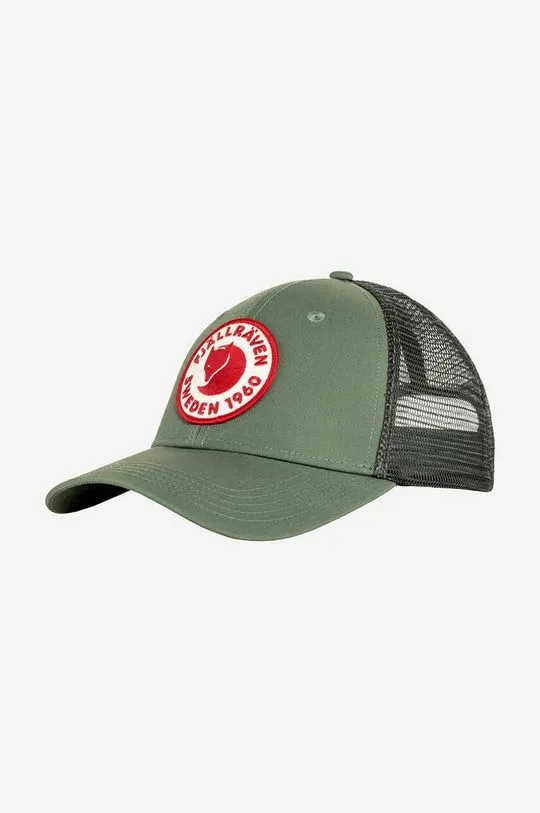 Fjallraven baseball cap 1960 Logo Langtradarkeps green color