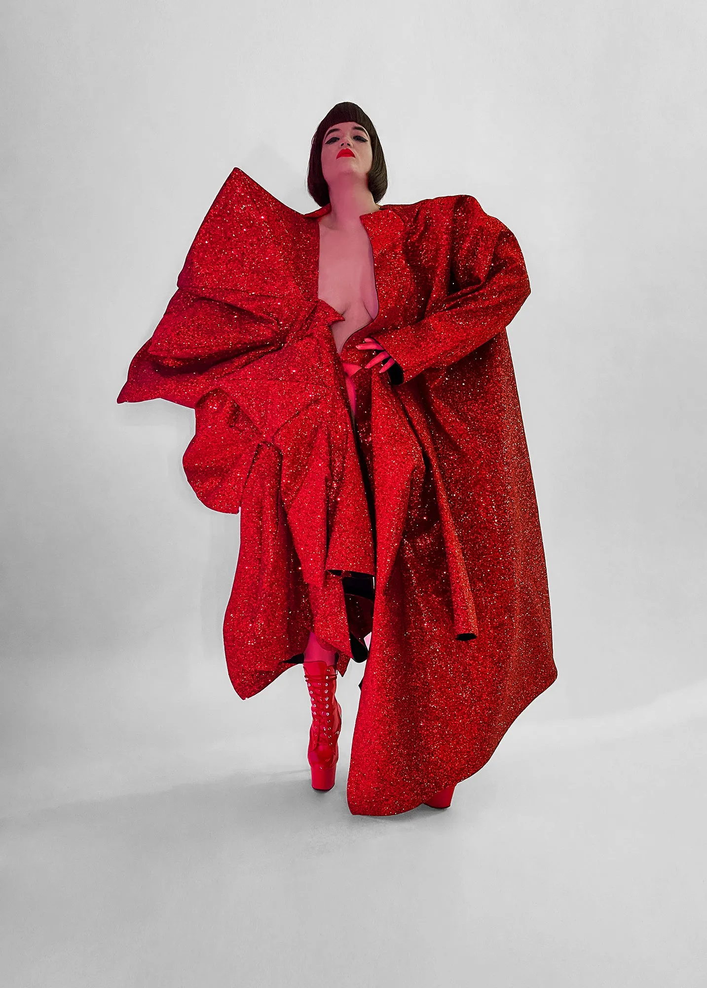 Half and Half Couture Star Glitter Coat Jivomir Domoustchiev