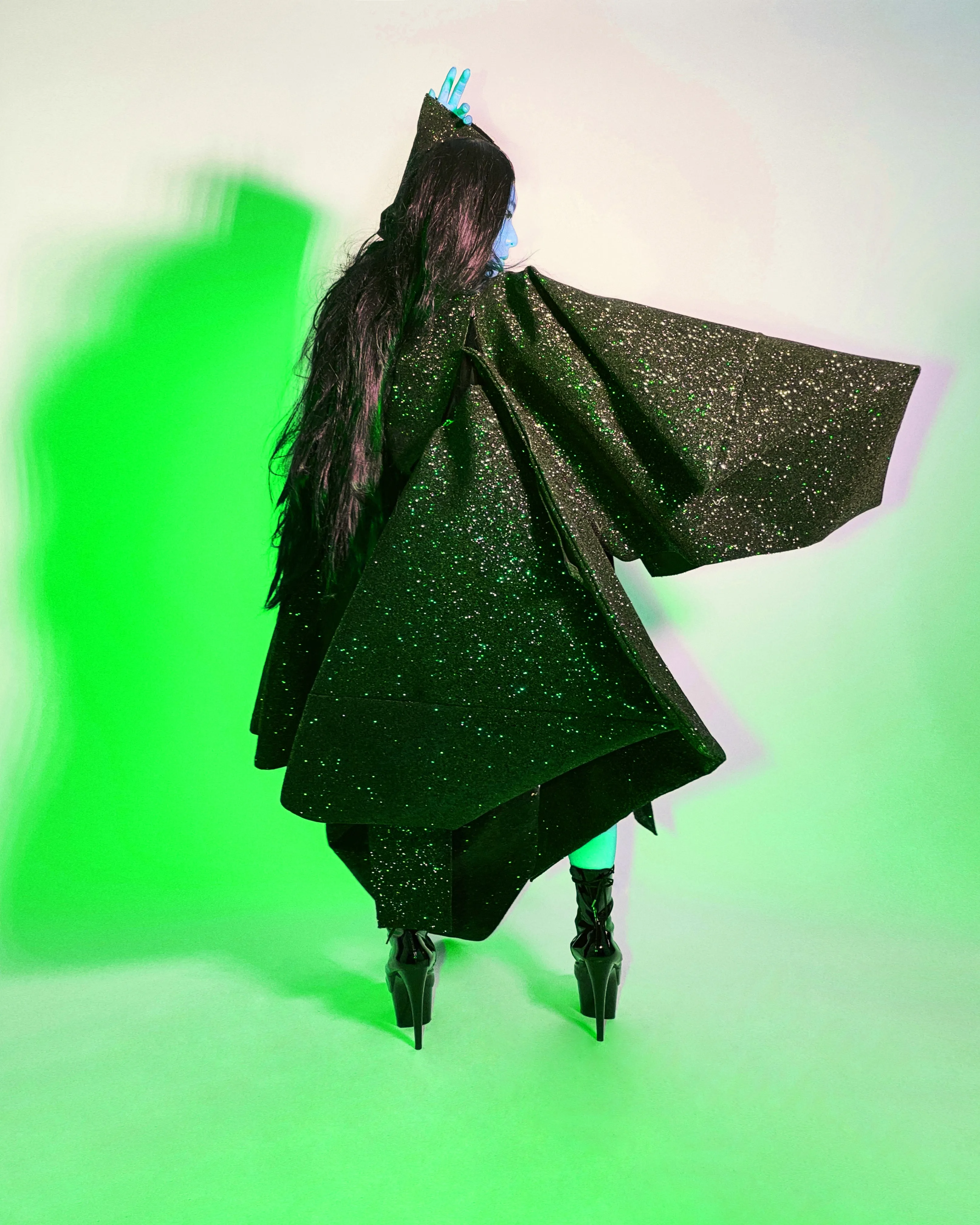 Half and Half Couture Star Glitter Coat Jivomir Domoustchiev