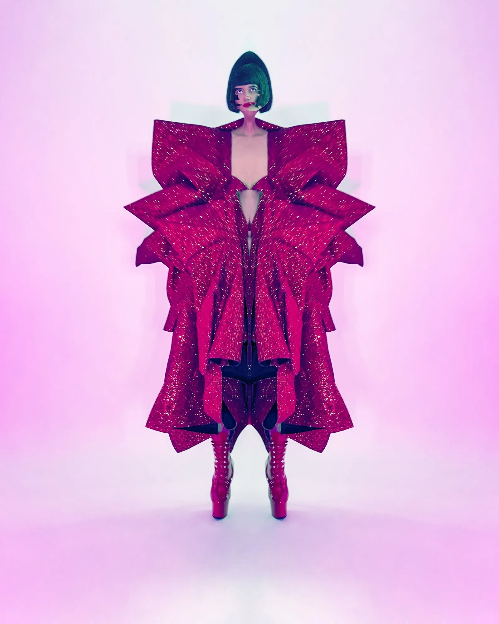 Half and Half Couture Star Glitter Coat Jivomir Domoustchiev