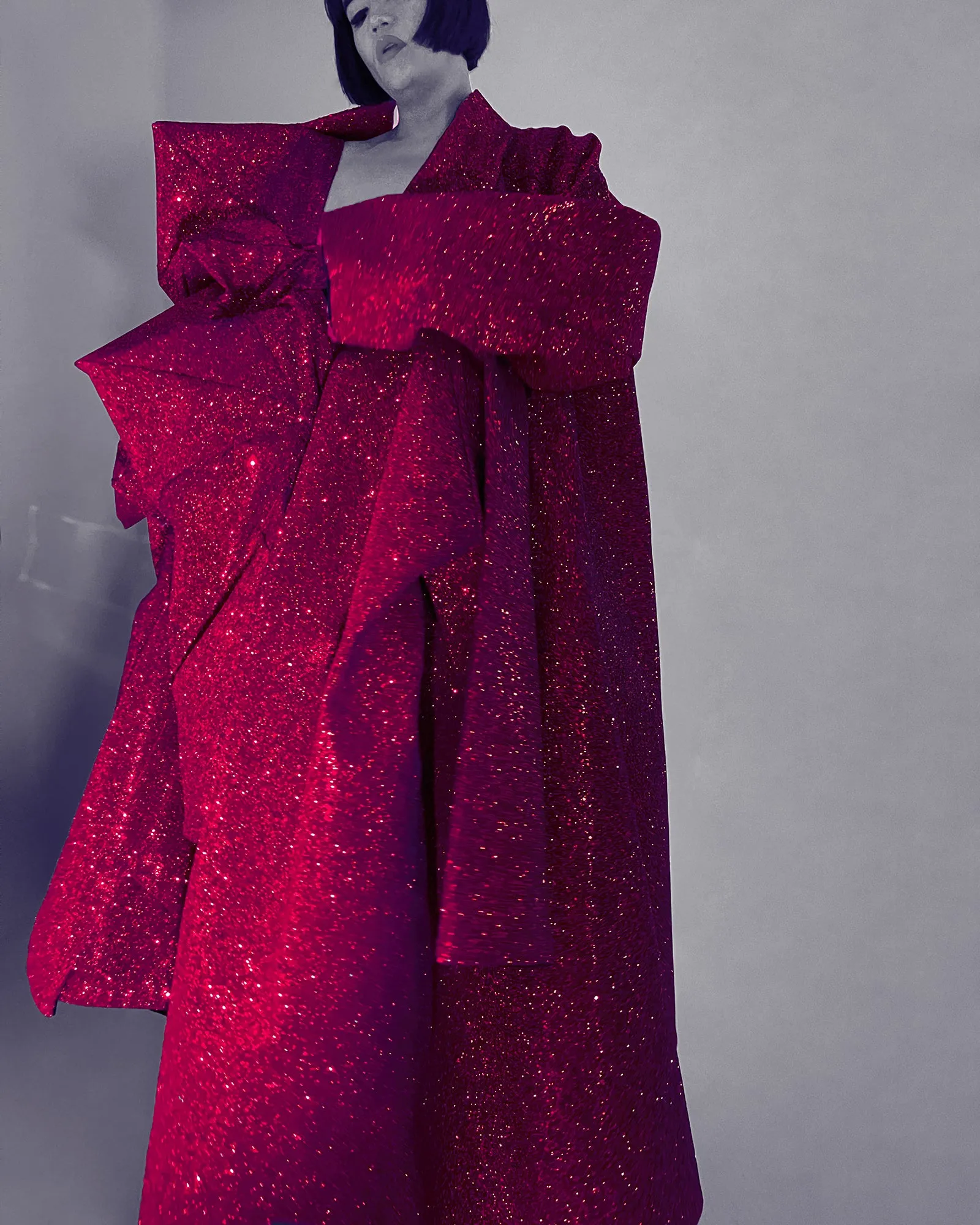 Half and Half Couture Star Glitter Coat Jivomir Domoustchiev