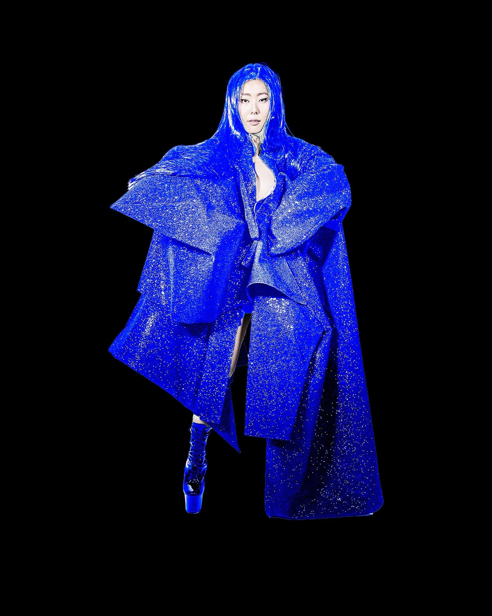 Half and Half Couture Star Glitter Coat Jivomir Domoustchiev