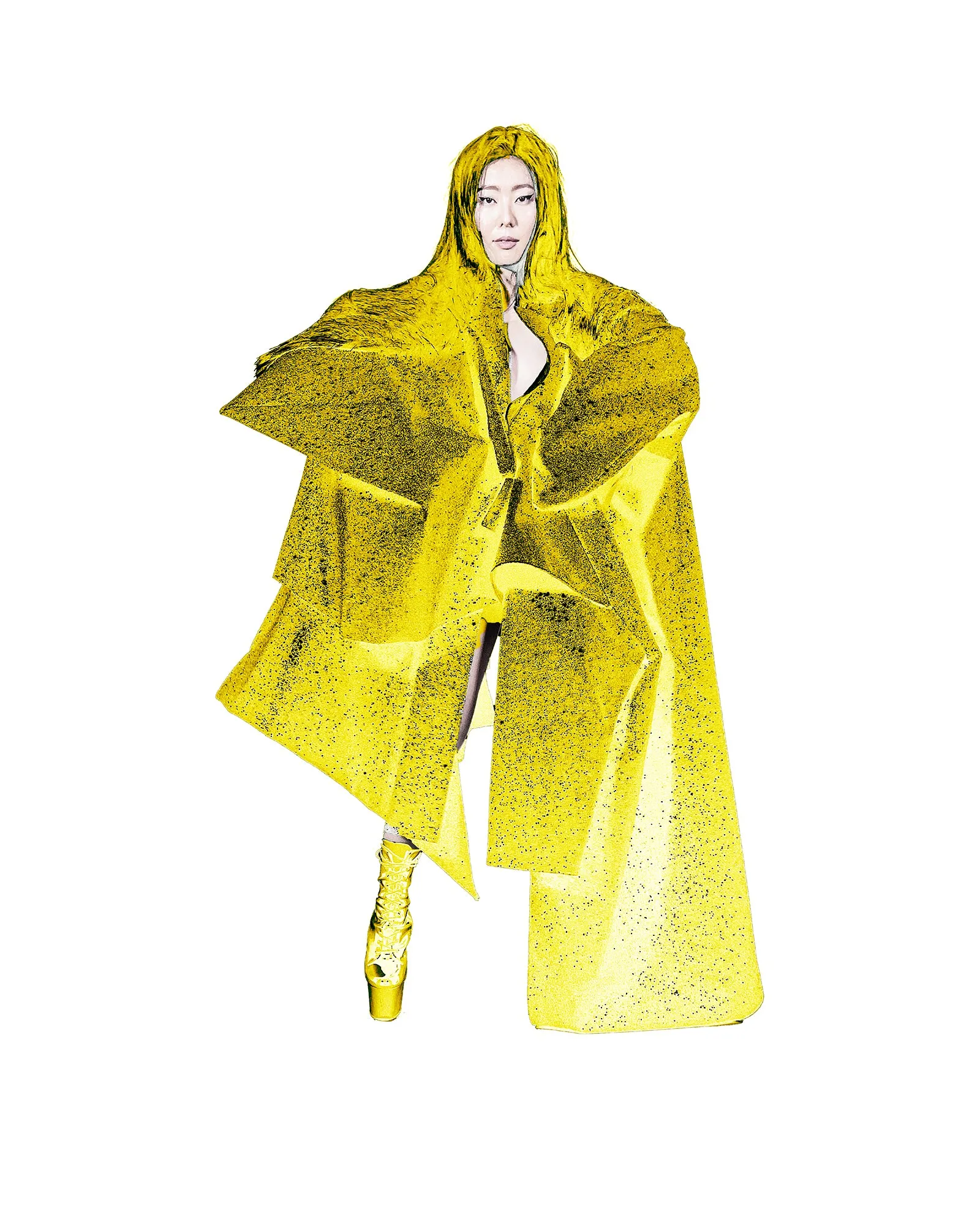 Half and Half Couture Star Glitter Coat Jivomir Domoustchiev