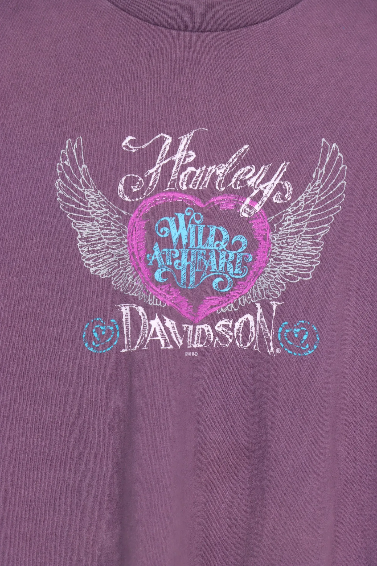 HARLEY DAVIDSON 'Wild at Heart Nuts & Bolts' Wings Front Back Tee (M-L)