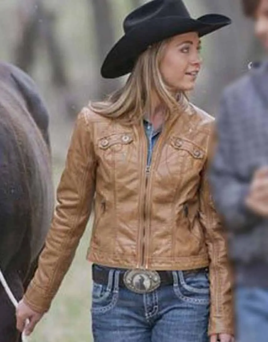 Heartland S14 Amber Marshall Leather Jacket | Ujackets.com - 45% OFF