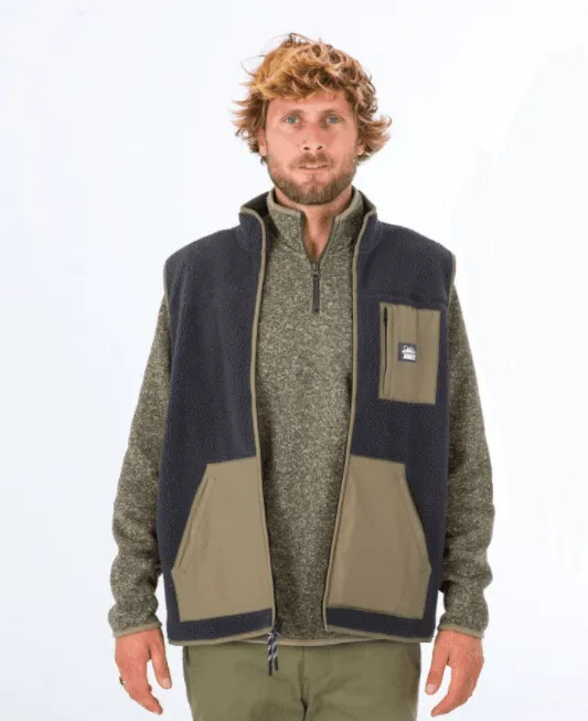 Hurley Midland Burrito Zip Vest Dark Stone Grey