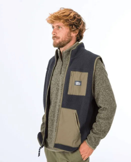 Hurley Midland Burrito Zip Vest Dark Stone Grey