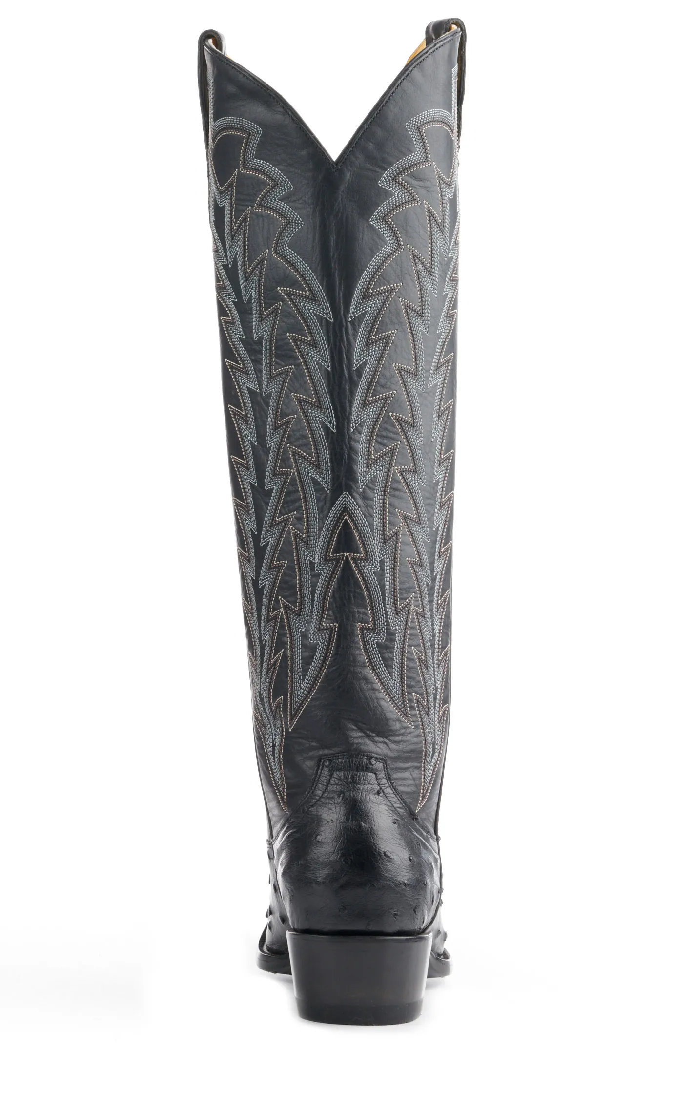 JRC & Sons Women's Jacqueline Leather Snip Toe Tall Cowboy Boot in Black