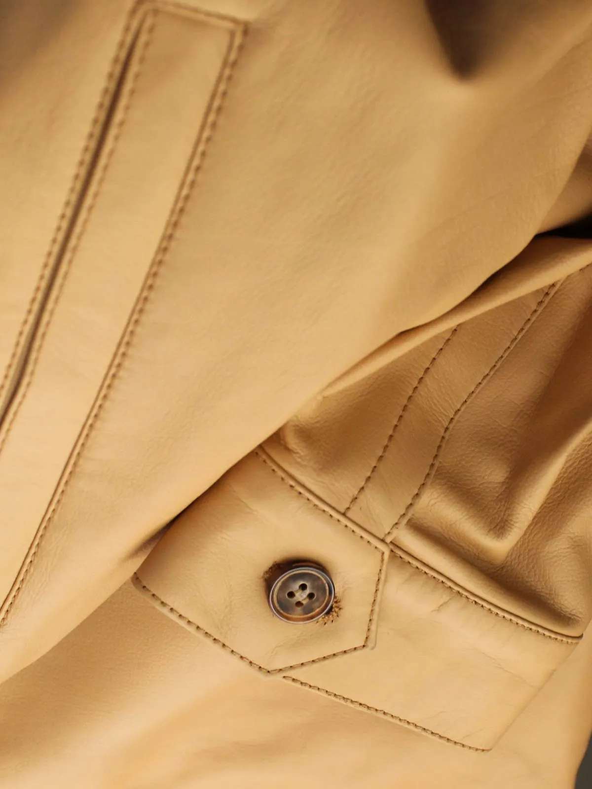 Kiton Leather Jacket Tan EUR 54 / US 44 SALE