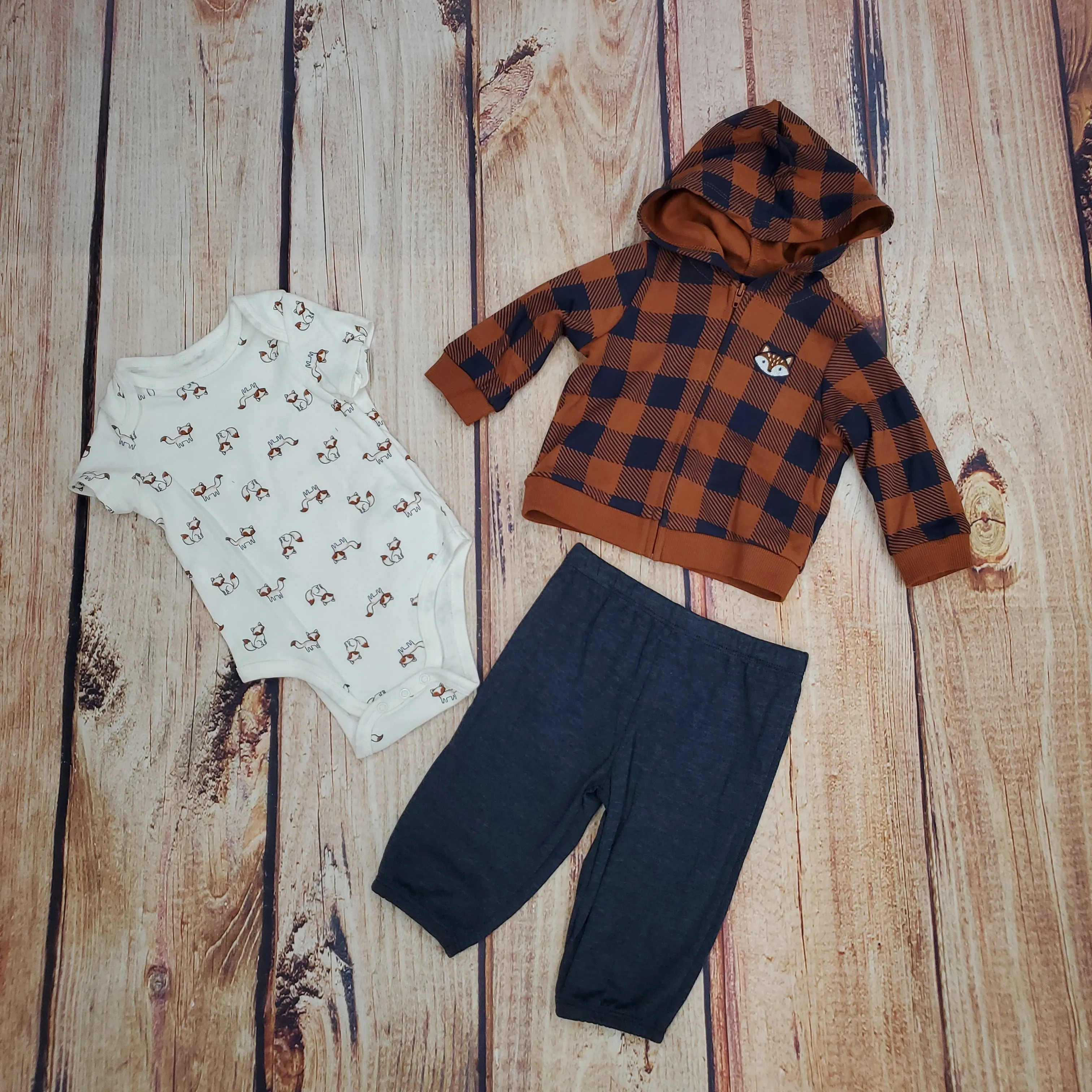 Little Me Fox 3pc Hoodie Set