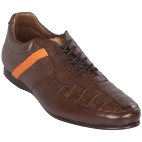 Lombardy Caiman Belly & Calfskin Sneaker Shoes Brown