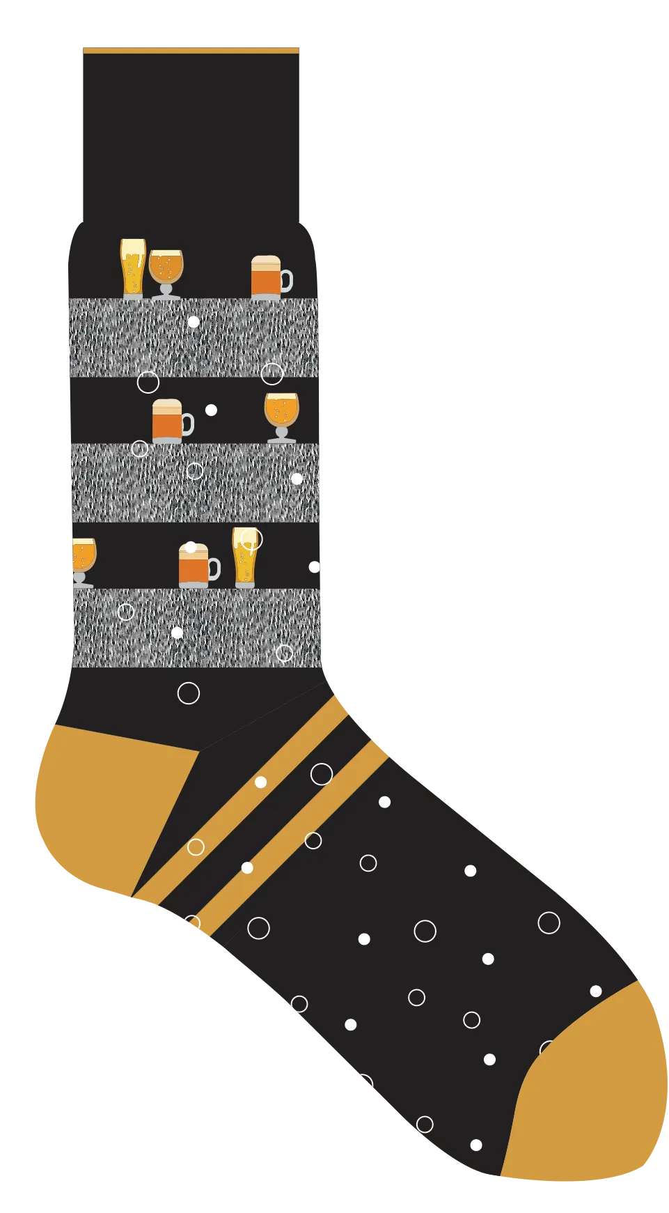 Lorenzo Uomo Socks - Black/Beer Stripe