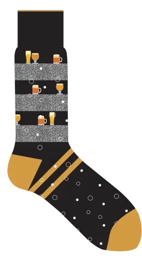 Lorenzo Uomo Socks - Black/Beer Stripe