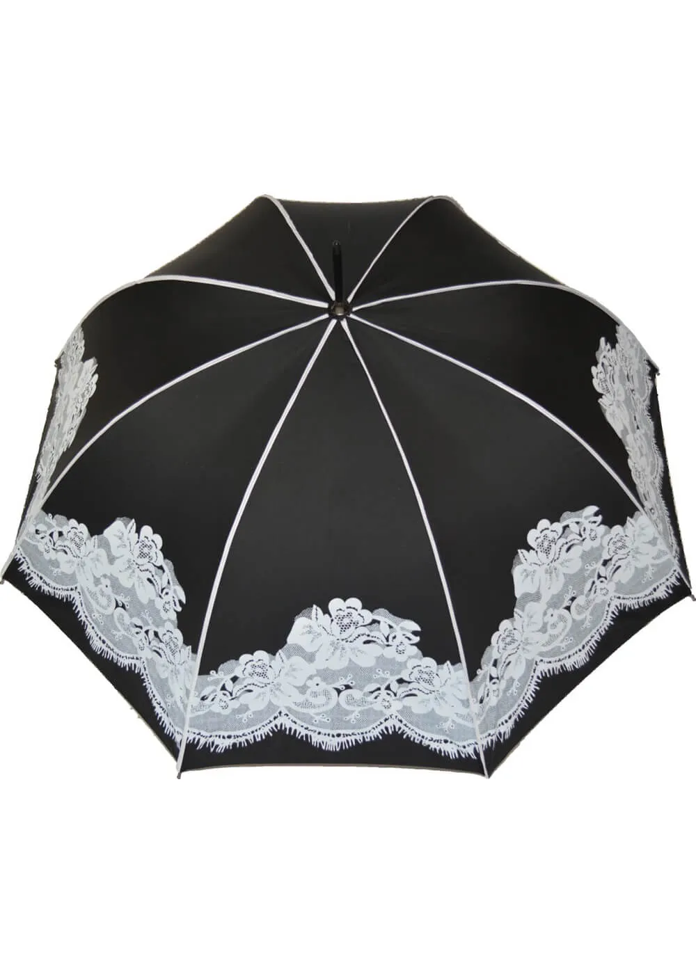 Loving Rain Lace Print Umbrella Black