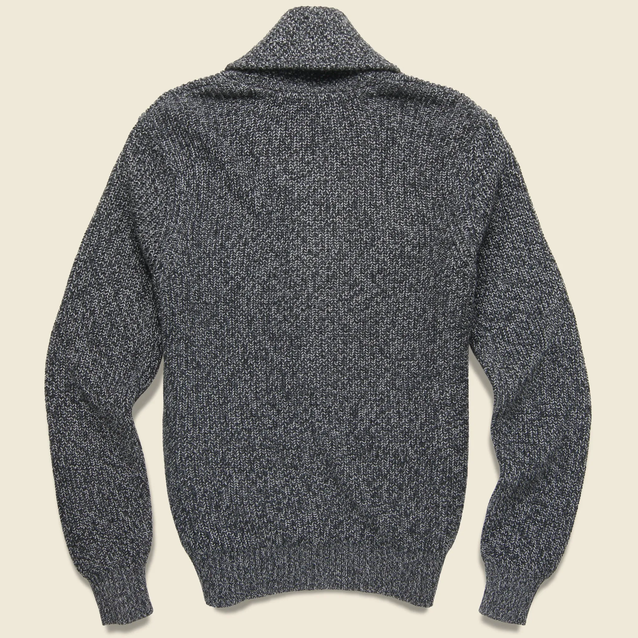 Marled Cotton Cardigan - Deep Charcoal