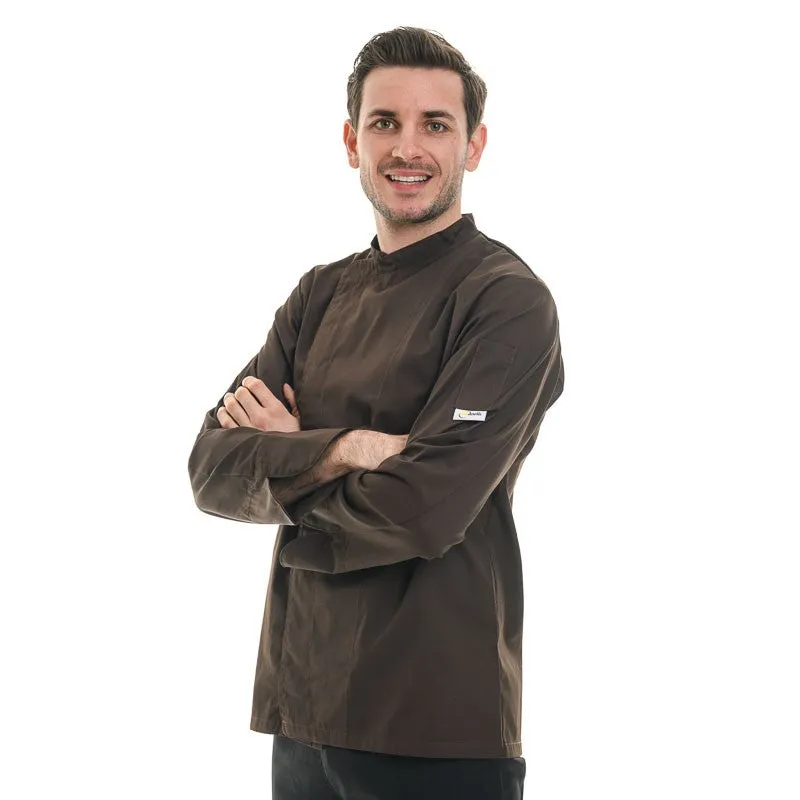 Men's Brown Long Sleeve Chef Coat - MANELLI