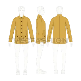 Mens Car Coat Vector