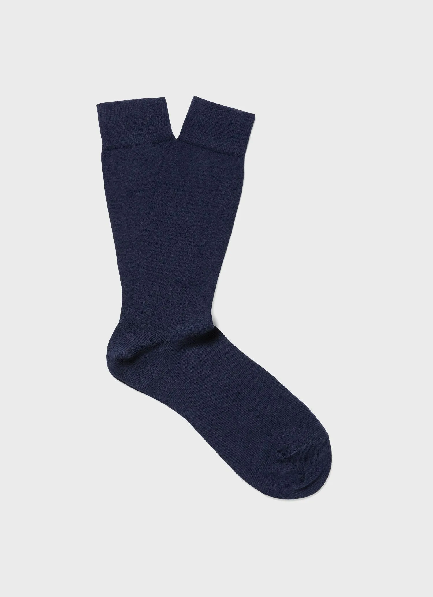 Men's Long Staple Cotton Socks in Navy