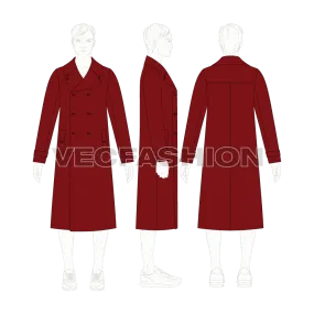 Mens Pea Coat Vector Sketch