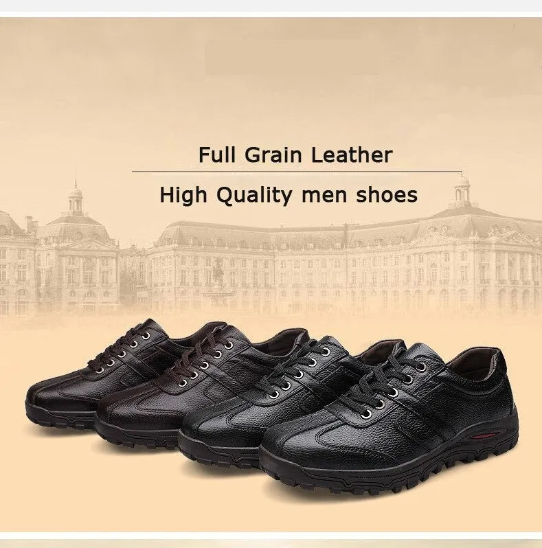 Men's Soft Genuine Leather Handmade Flat Lace Up Fashion Shoes 38-48 Size